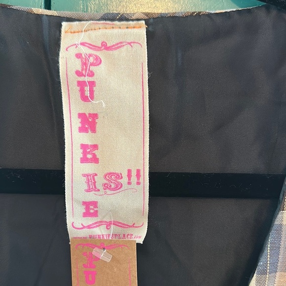 Punkies Place Refurbished Plaid Fringe Vest - Picture 2 of 5